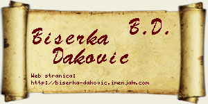 Biserka Daković vizit kartica